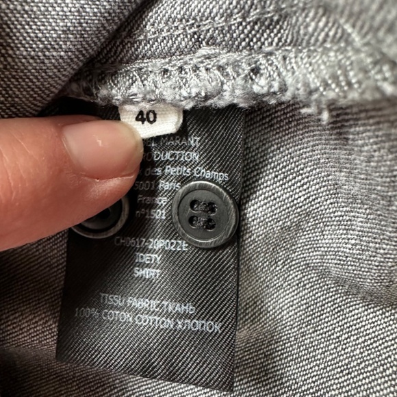 Isabel Etoile Marant Tie Dye Acid Wash Print Mock Neck Button up top - Picture 3 of 13